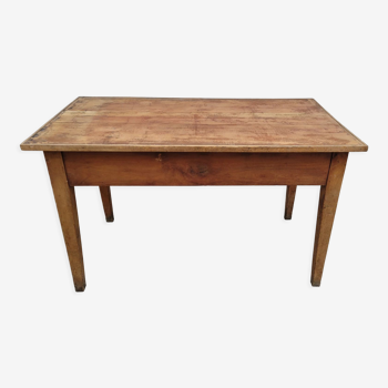 Farmhouse table in fruit tree 2 drawers period 1900 -1m27