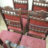Série de 6 chaises retapissées style Renaissance