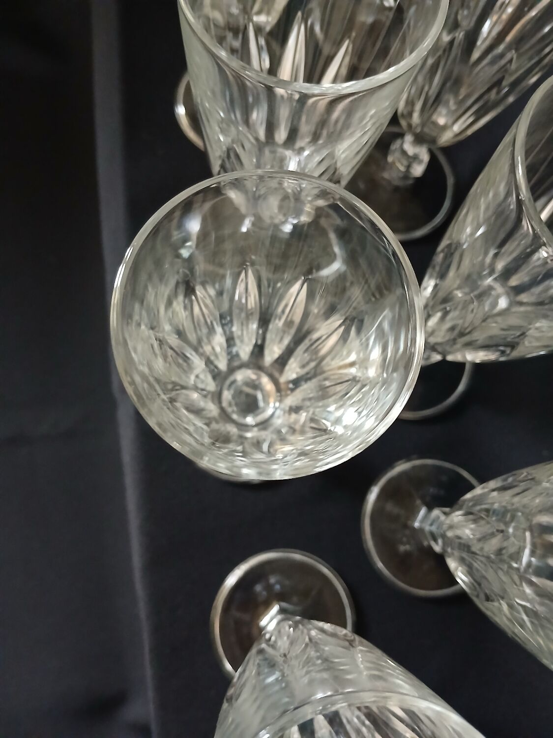 8 antique champagne flutes