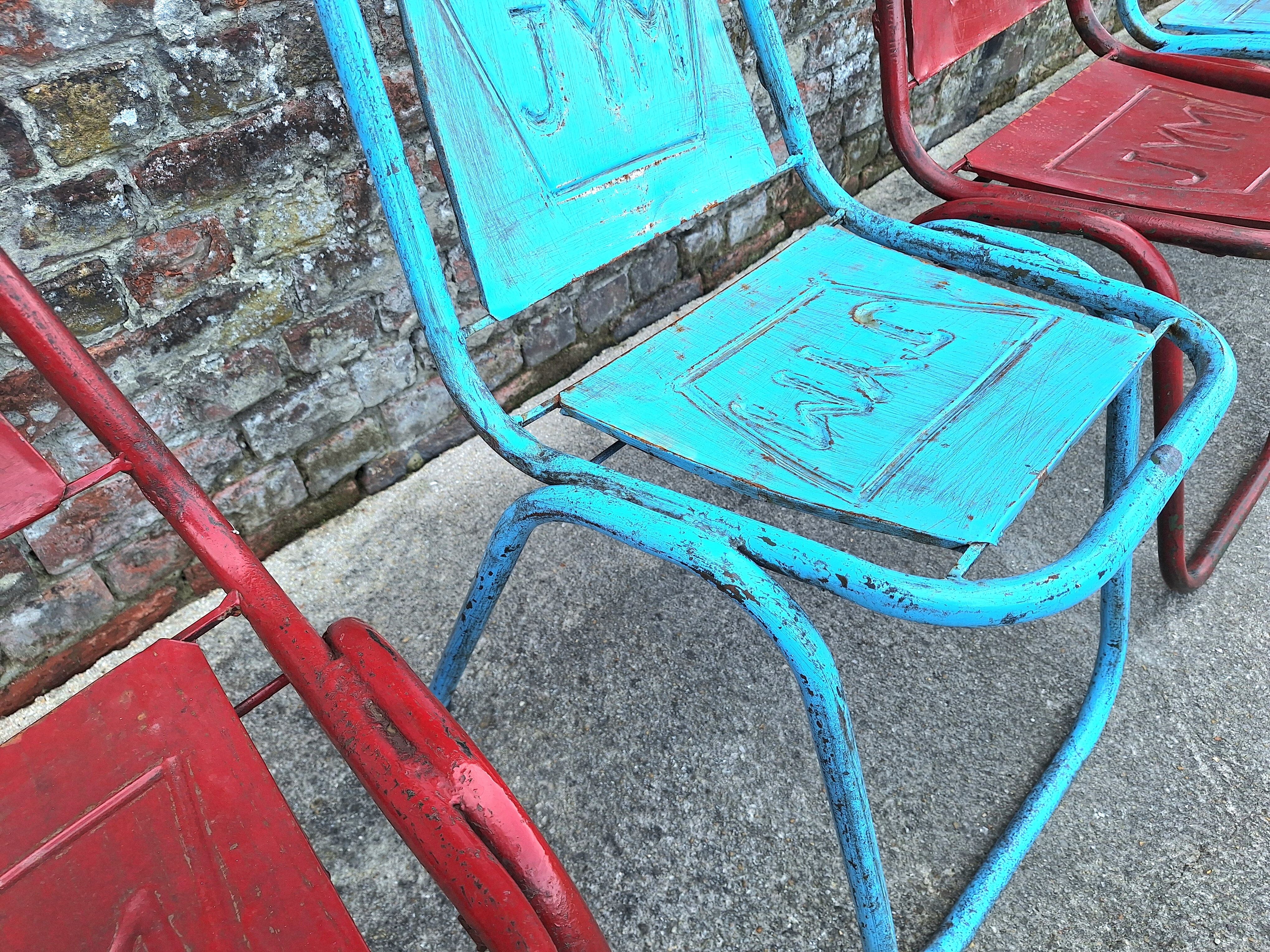 Lot de 6 chaises vintage JYM, meubles sièges industriels