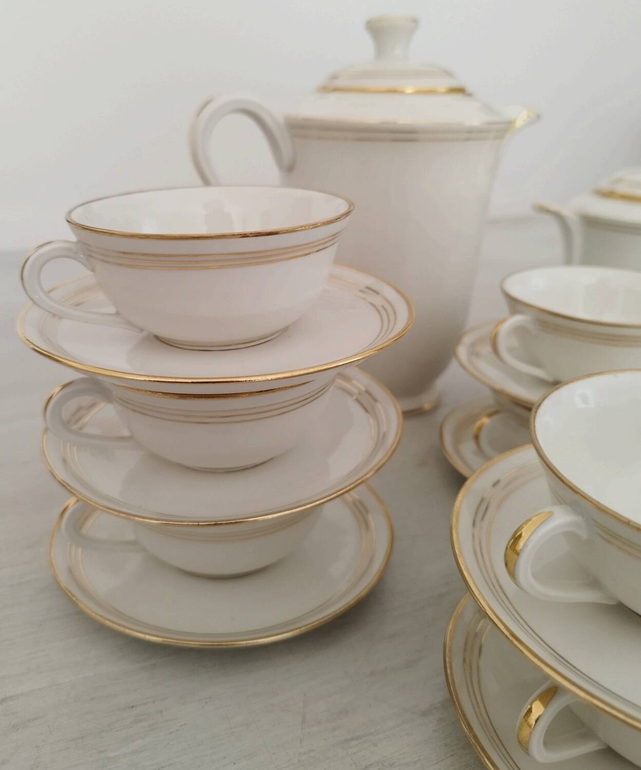 French Porcelain Coffee Service Pillivuyt et Cie Vintage