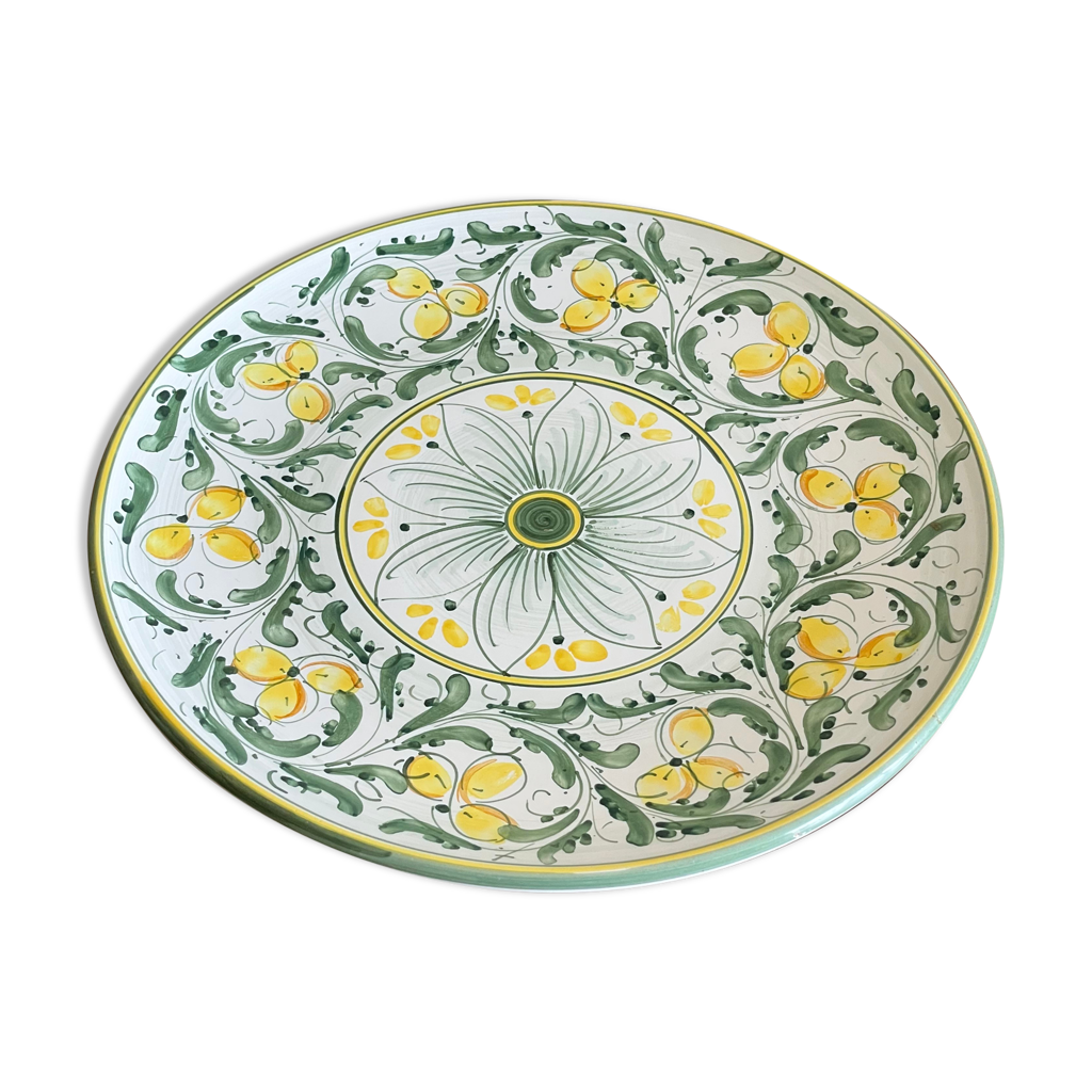 assiette-plat-falcone-cartagirone-italie-motifs-citrons-selency