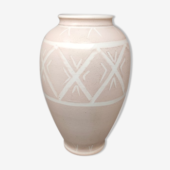 Vase rose en céramique des années 1960 par Deruta