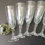Set 8 vintage champagne flutes