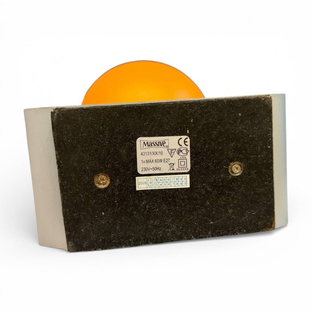 Pair of Space Age eyeball orange lamps by Massive Belgium