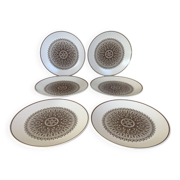 Six Japanese noritake dessert plates