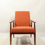 Scandinavian design curly orange armchair by H.Lis
