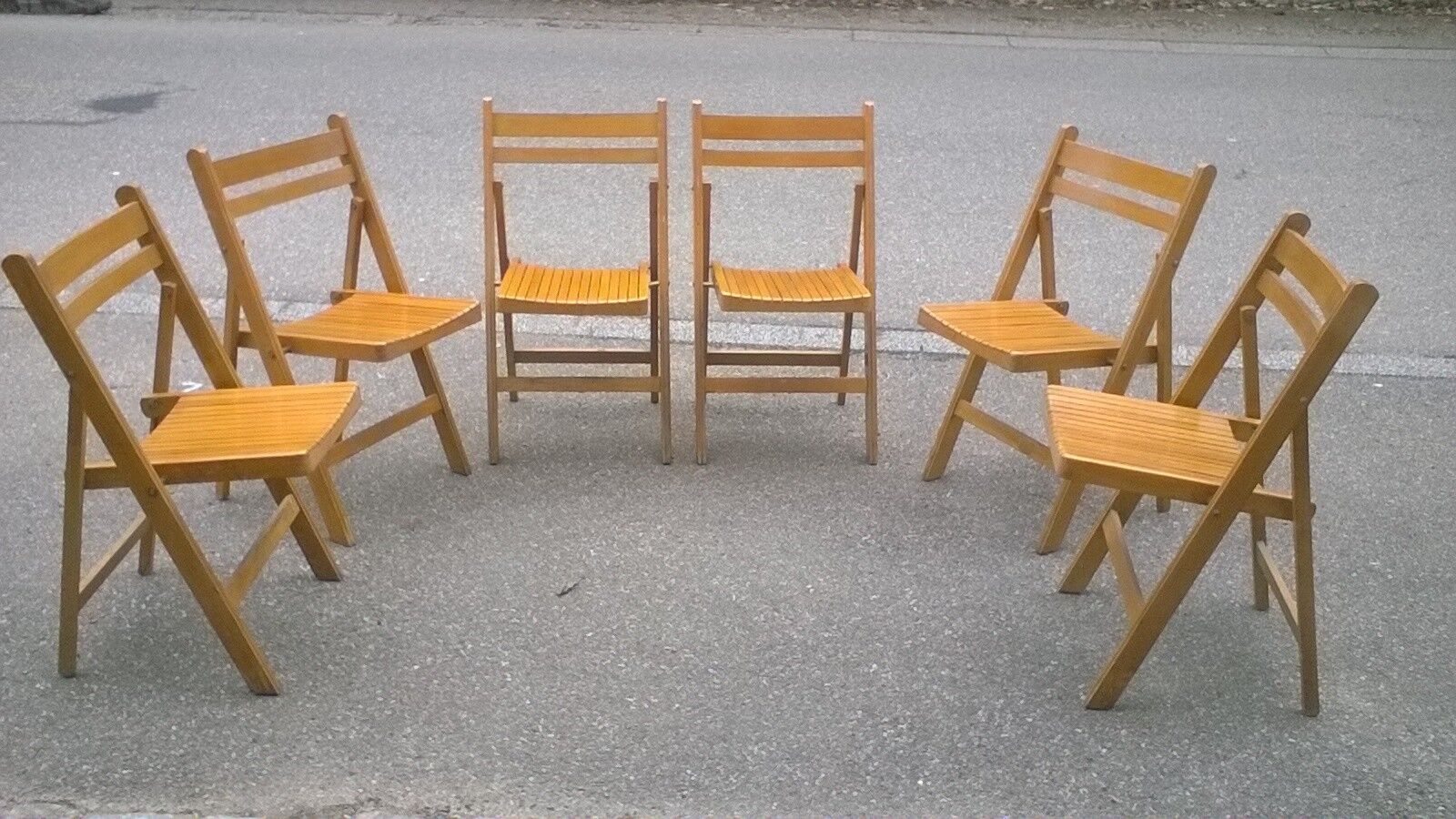 Set of 6 folding chairs 60s