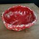 Fruit basket in red and white ceramic