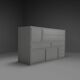 Rare 'Kaidan' cabinet by Kazuhide Takahama for Gavina, Italy 1960s