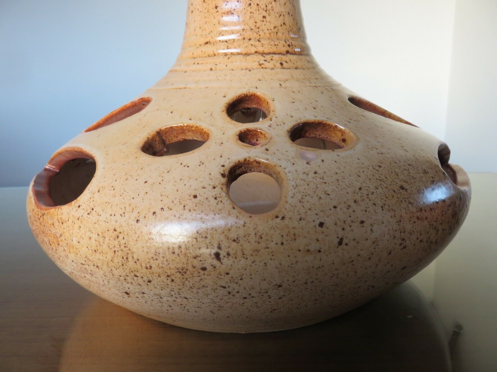 Ceramic lamp foot signed double lighting 50 60 years