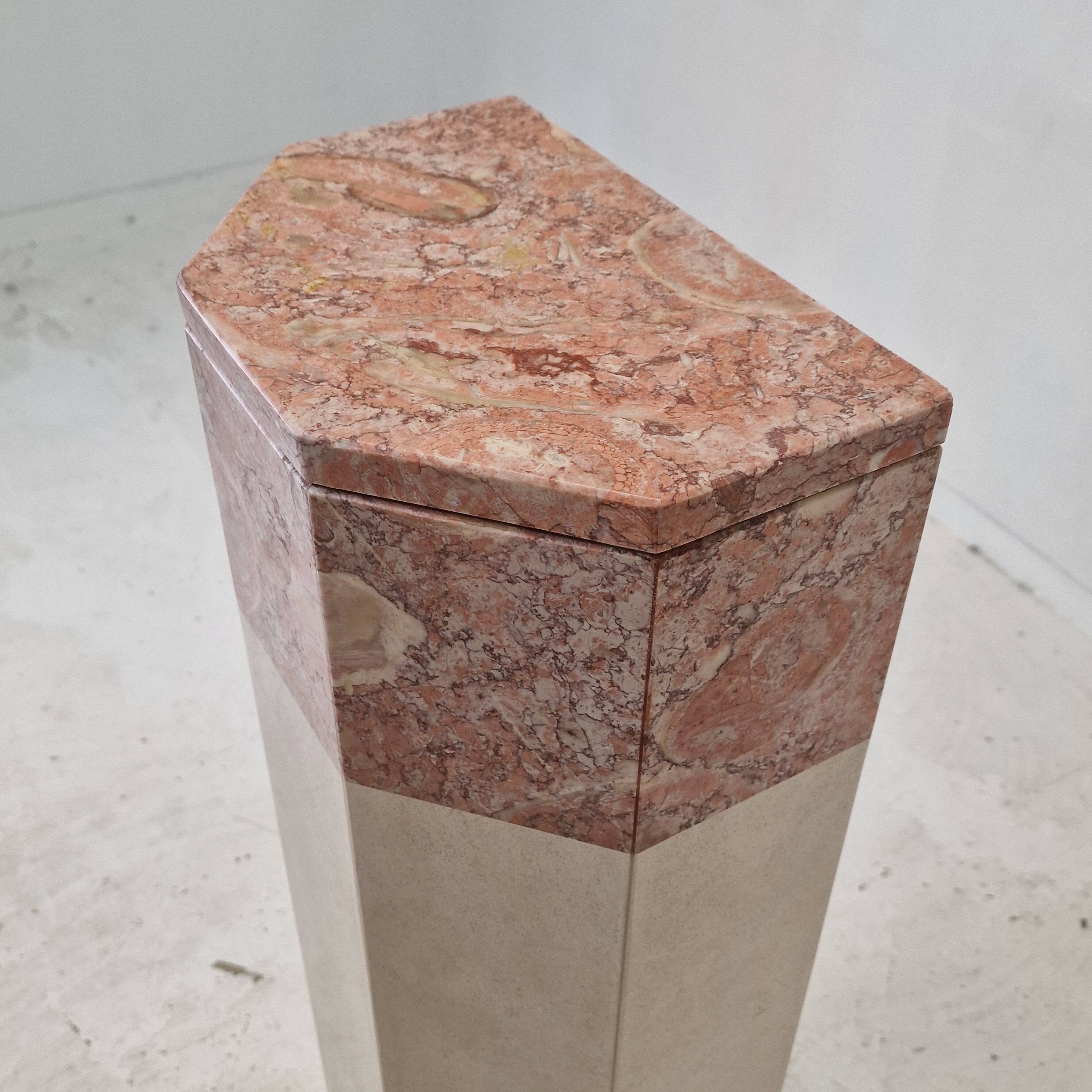 Italian marble pedestal, 1980s