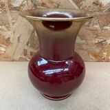 Antique bordeaux red & gold ceramic vase germany vintage