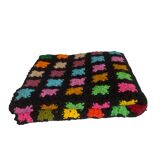 Multicoloured vintage crochet blanket
