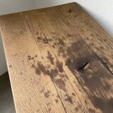 Solid oak work table console 220cm