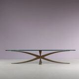 Brass coffee table by Michel Mangematin & Roger Bruny, France 1960