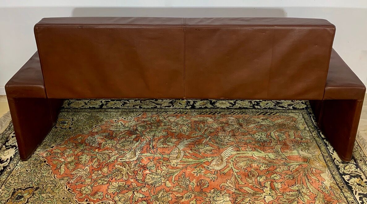 Walter Knoll bench, brown leather