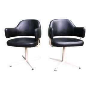 Duo de fauteuils vintage - noir