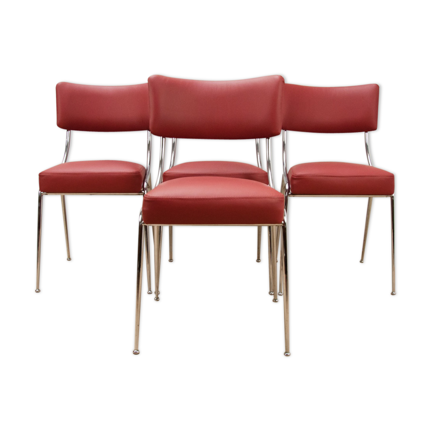 Italian Chrome Dinning Chairs, 1950s, Set of 2