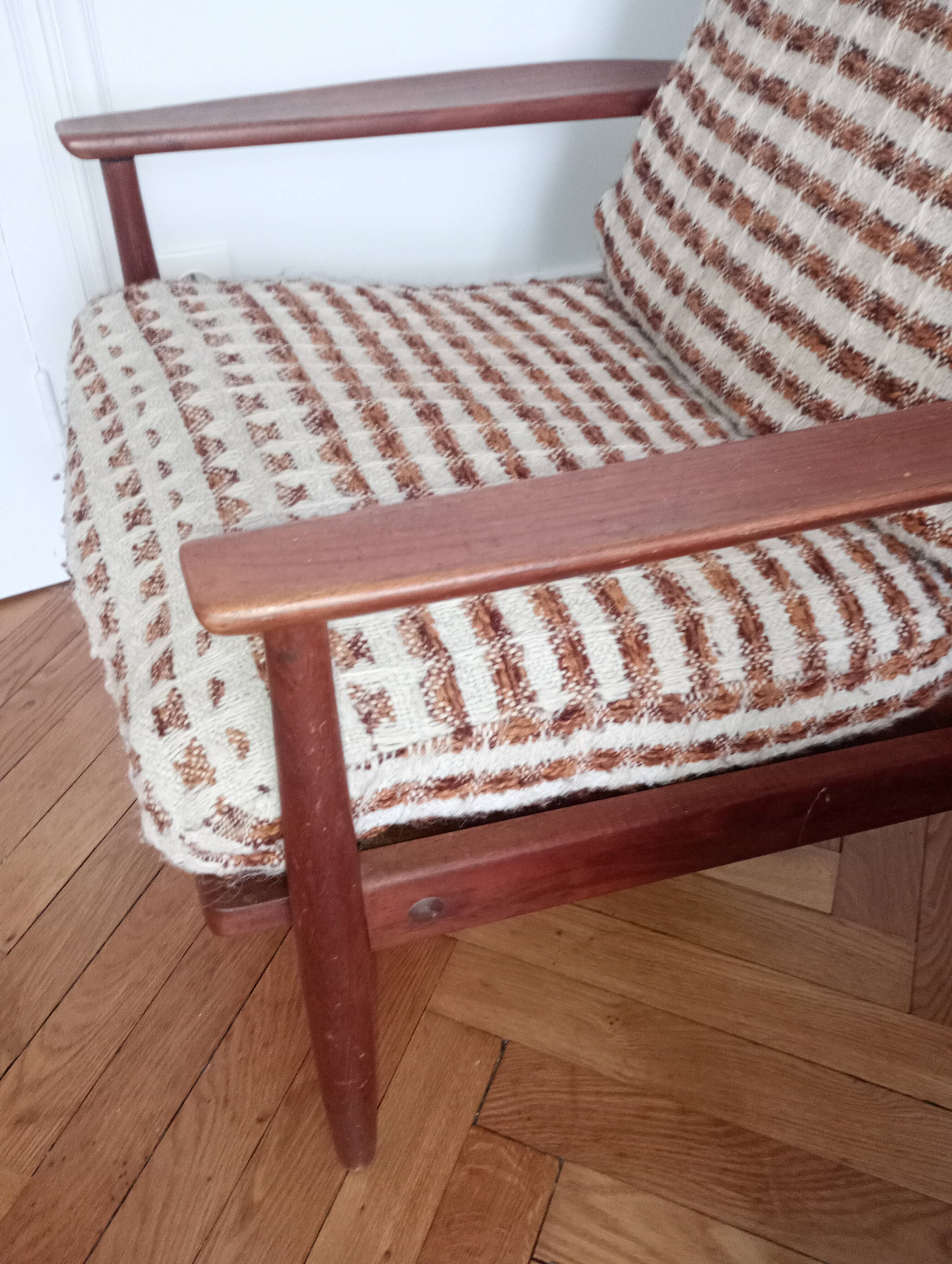 Pair of vintage Scandinavian teak armchairs.