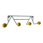 Porte manteau mural vintage fer et bois