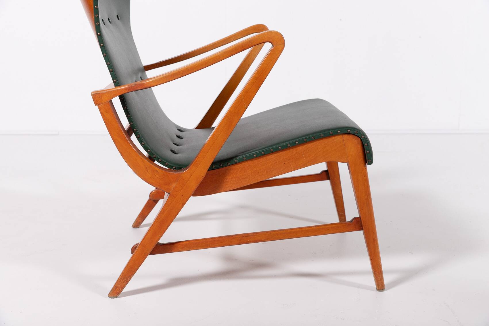 Architectural Swedish Mid-Century Modern armchairs by Axel Larsson, 1950’s