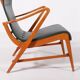 Architectural Swedish Mid-Century Modern armchairs by Axel Larsson, 1950’s