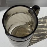 Vintage striated smoked glass carafe