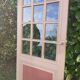 Old moulded glass communication door 221x83cm 15 small panes