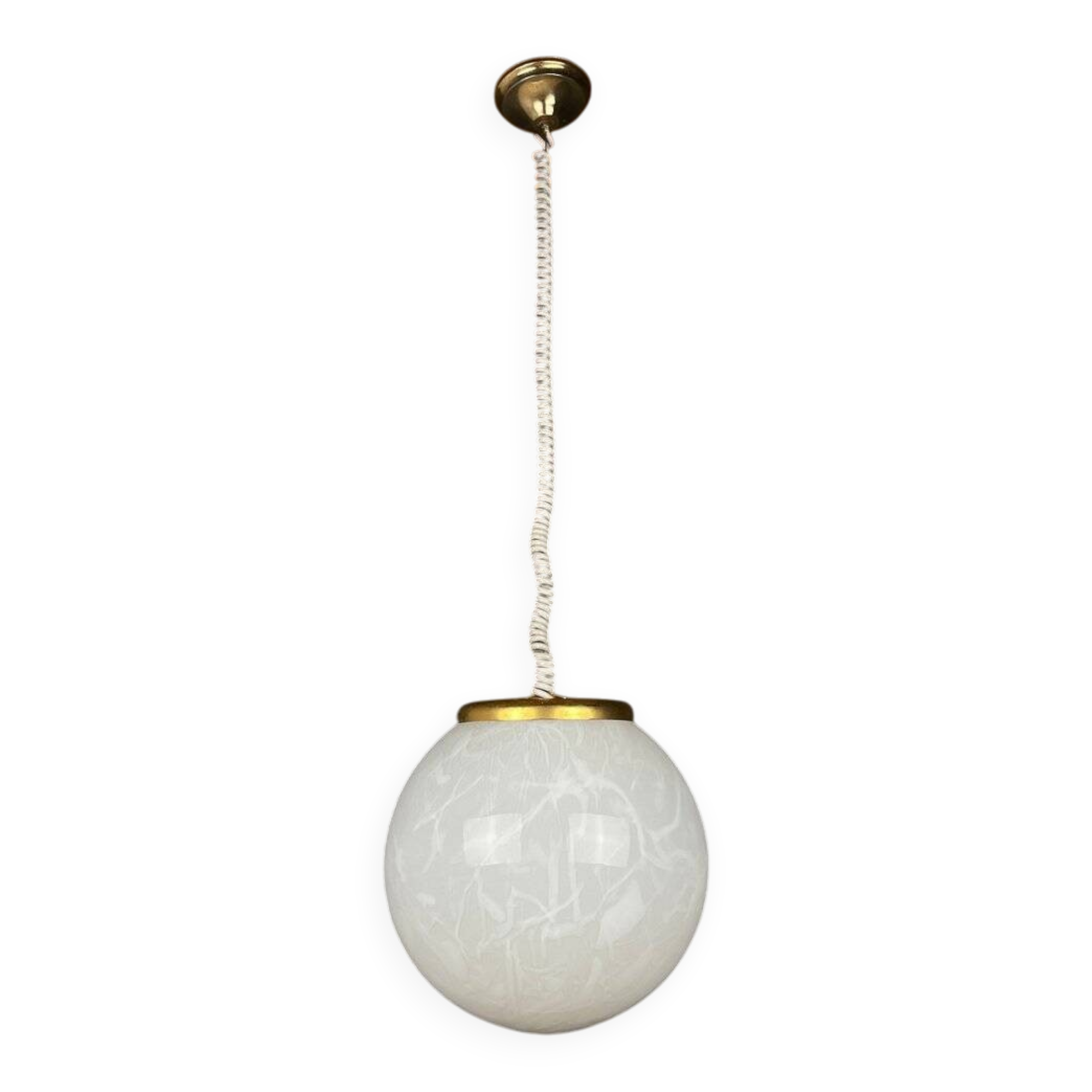 Classic white Murano pendant lamp, Italy, 1970s
