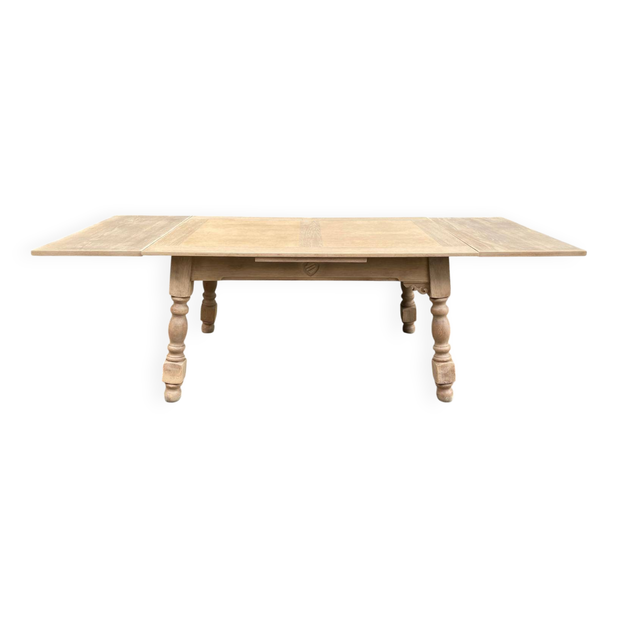 Renovated art deco extendable wooden dining table 235cm