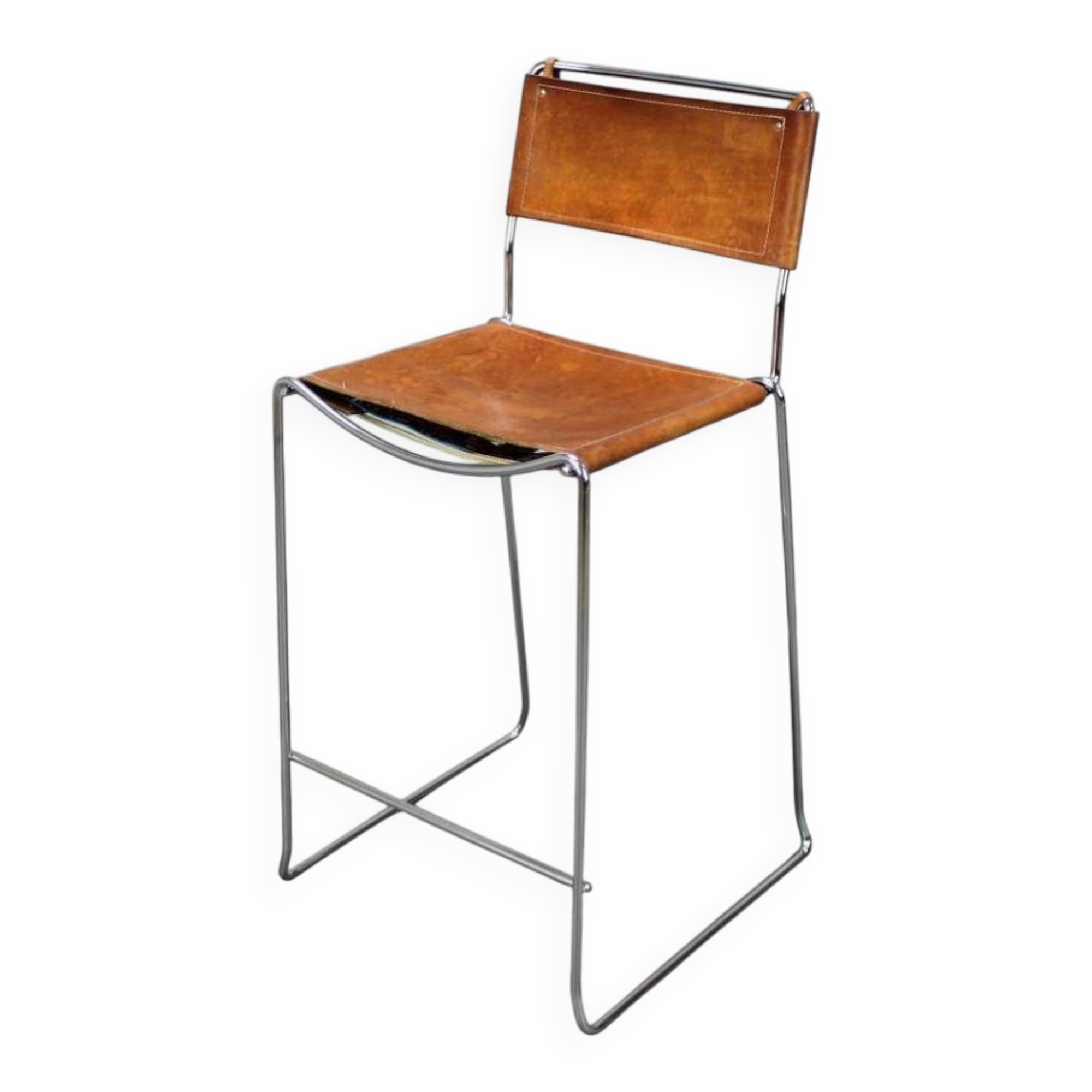 Leather stool by Giandomenico Belotti for Alias, Italy, 1970s.