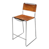 Tabouret en cuir Giandomenico Belotti pour Alias, Italie, années 1970