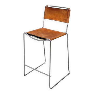 Leather stool by Giandomenico Belotti for Alias, Italy, 1970s.
