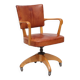 Art deco office chair leather and oak 1930 Sweden