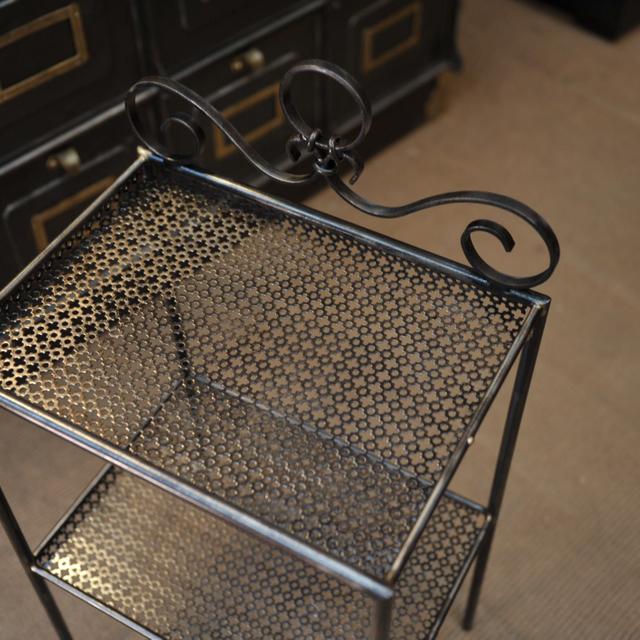 1940 perforated metal tray side table