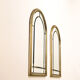 Pair of bevelled mirrors, brass edging frame in brushed wood years Italy 70's