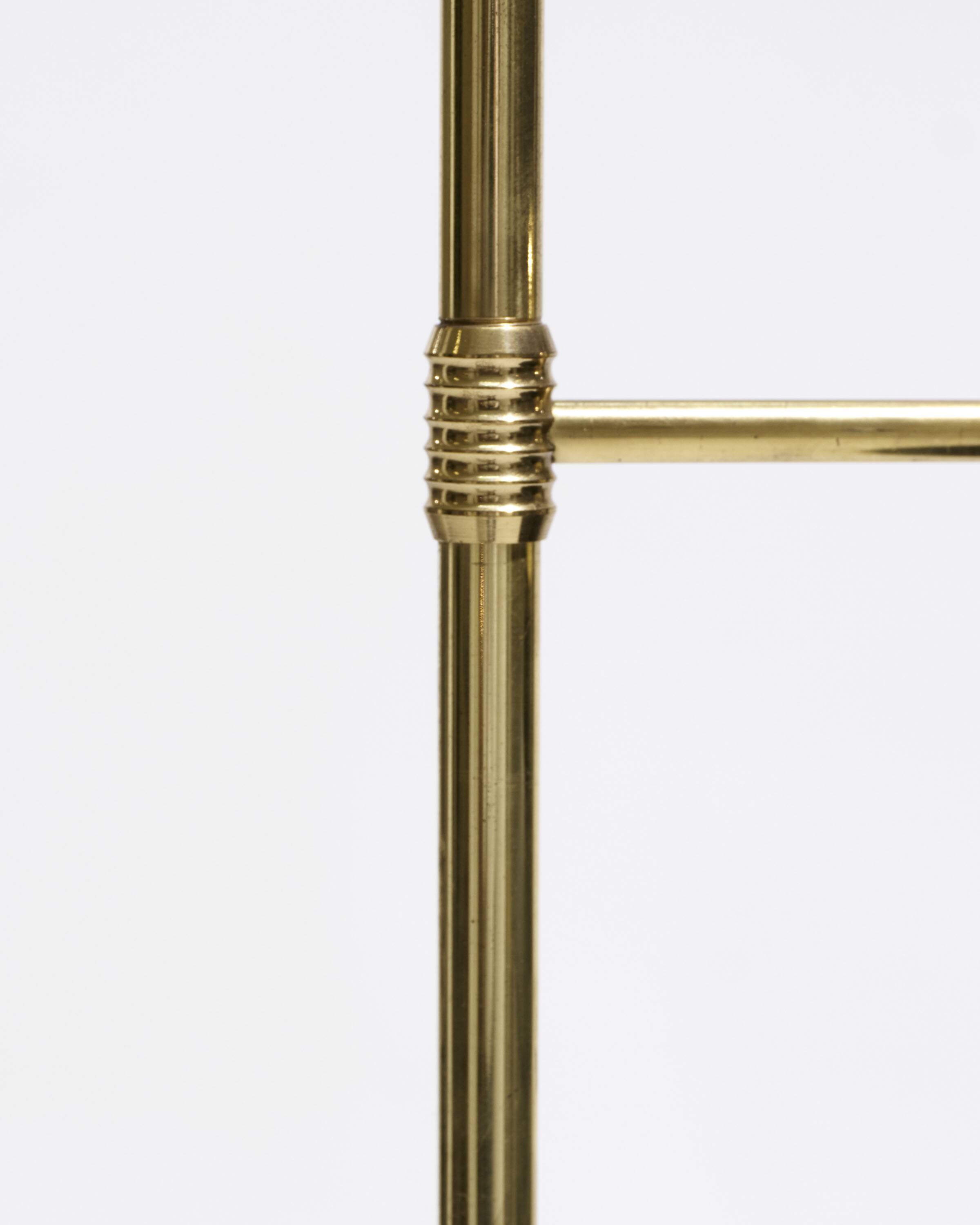 Black and gold metal floor lamp, 1950s