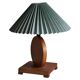 Lampe de table ronde en bois Danish Art Deco en chêne, années 1940