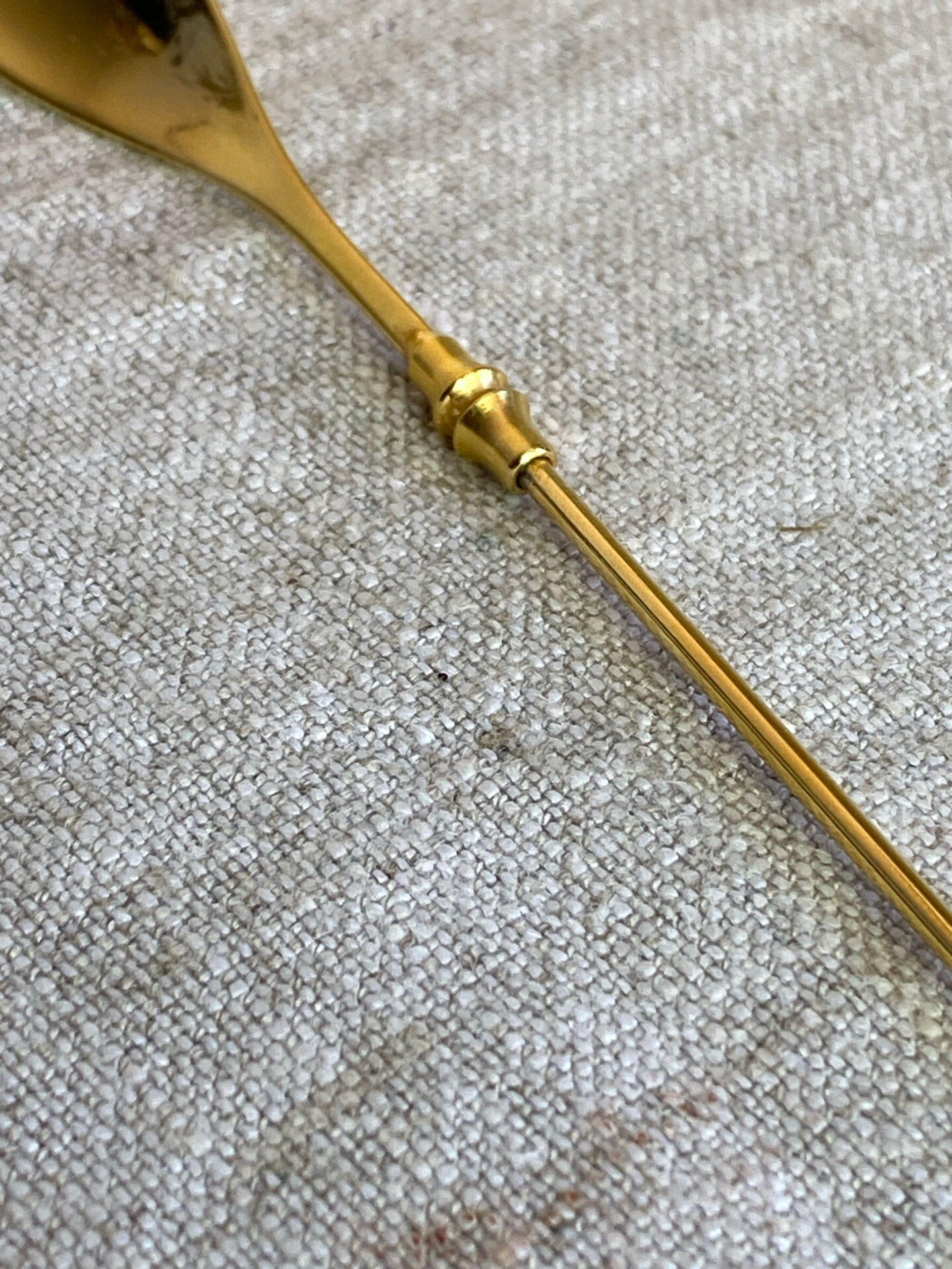 Long coffee or cocktail spoons in gold plating