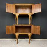 Vintage wooden bedside tables, Italy, 1950s, set of 2