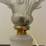 Opaline and glass table lamp