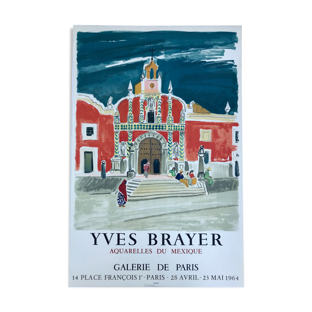 Affiche d'exposition originale d'Yves BRAYER (19071990) Galerie de Paris, 1964 Selency