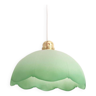 Green frosted glass pendant light