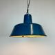 Industrial blue enamel factory pendant lamp 1960s