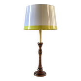 Candle holder lamp with walnut effect, vintage.