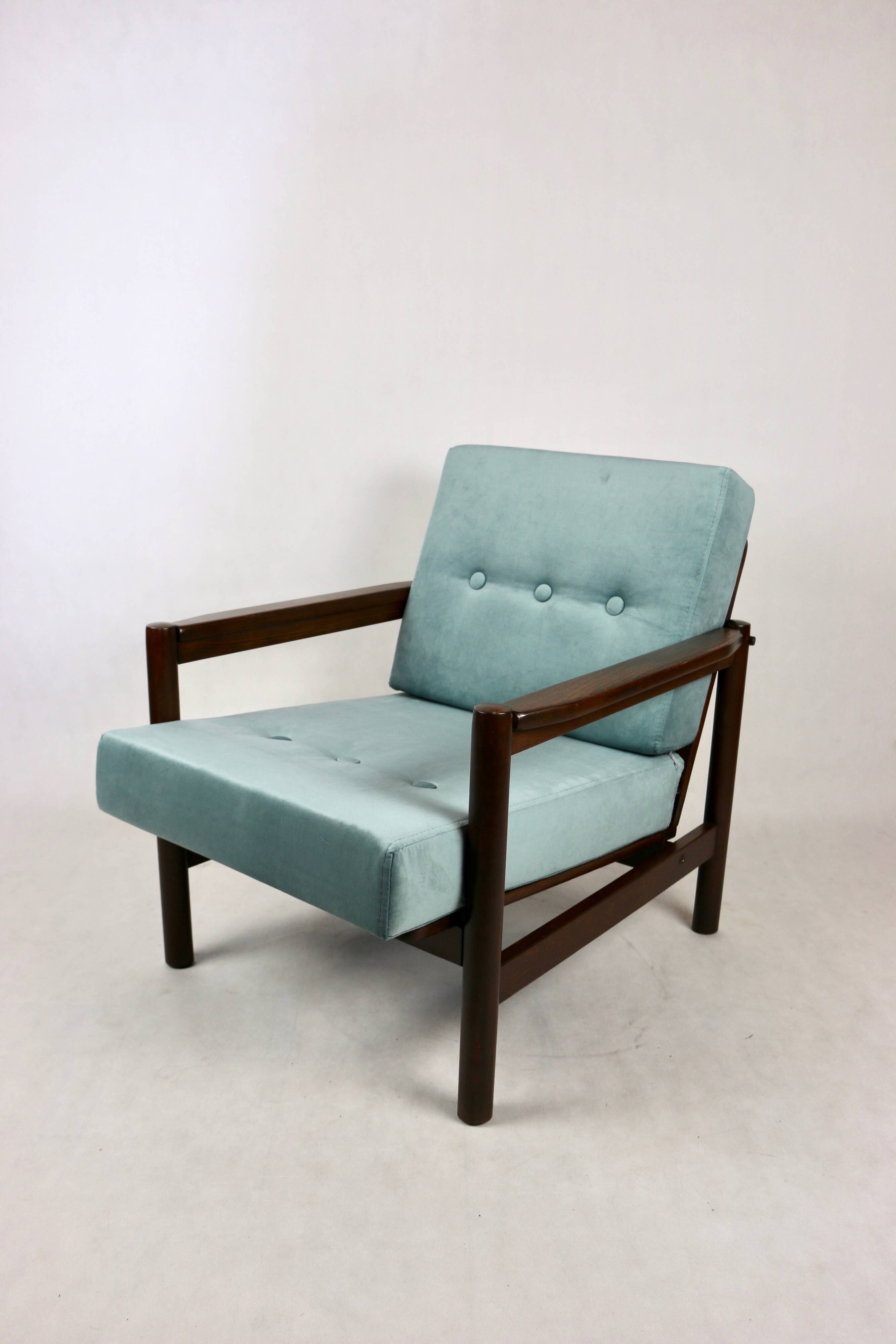 Light Blue Lounge Stobrawa Chair, 1970s