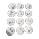 12 assiettes à dessert Niderviller modèle "Rose noire"