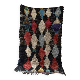 Vintage hand-woven boucherouite rug