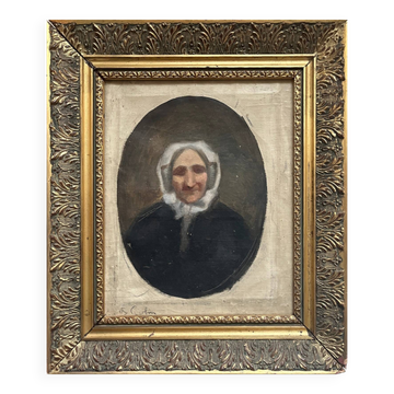 Tableau HST "Portrait of Grandmother" signed + frame 19th century